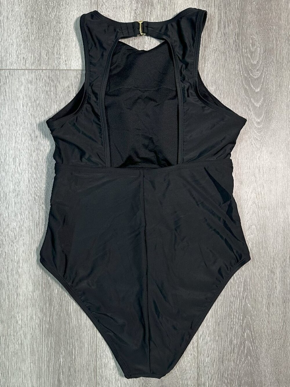 Shade & Shore High Neck One Piece Black Swimsuit. Size M (8/10). NWT - Picture 4 of 7